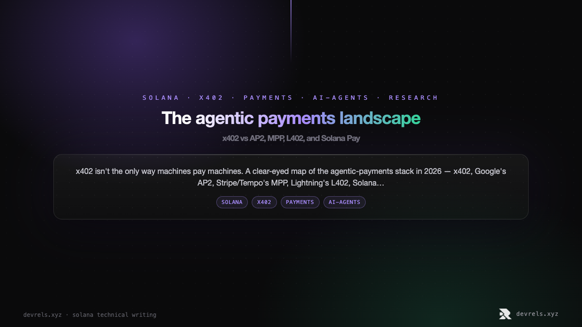 The agentic payments landscape: x402 vs AP2, MPP, L402, and Solana Pay