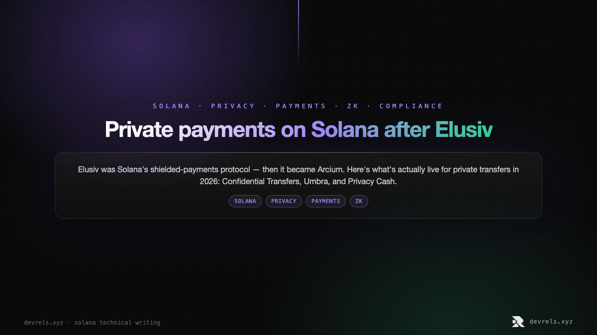 Private payments on Solana after Elusiv