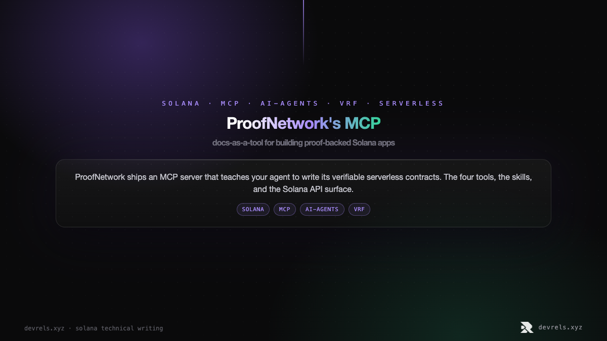 ProofNetwork's MCP: docs-as-a-tool for building proof-backed Solana apps
