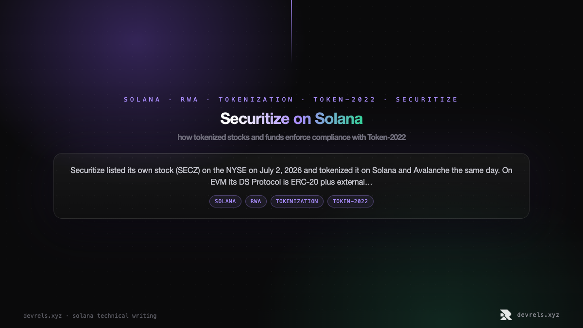 Securitize on Solana: how tokenized stocks and funds enforce compliance with Token-2022