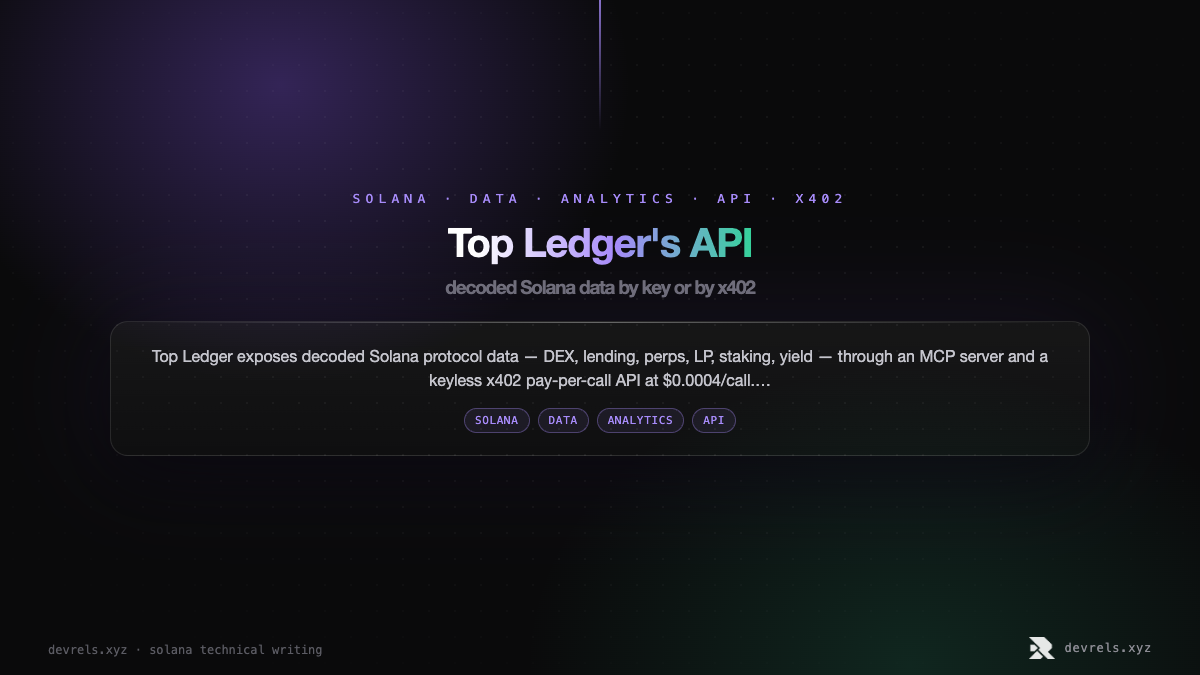 Top Ledger's API: decoded Solana data by key or by x402