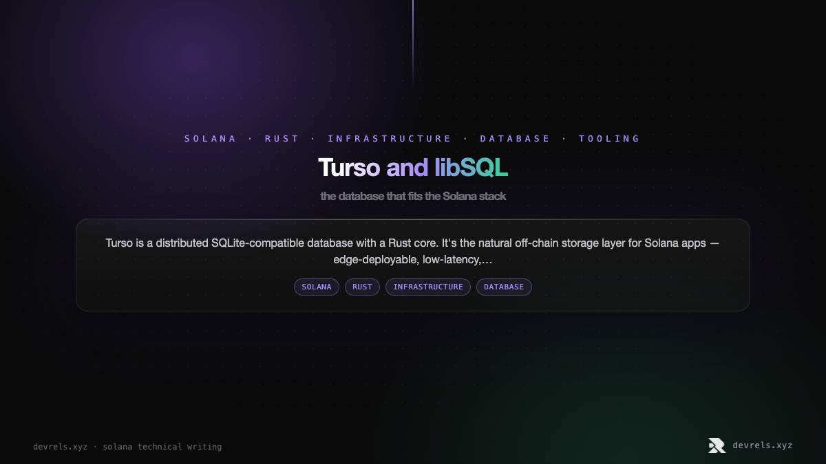 Turso and libSQL: the database that fits the Solana stack